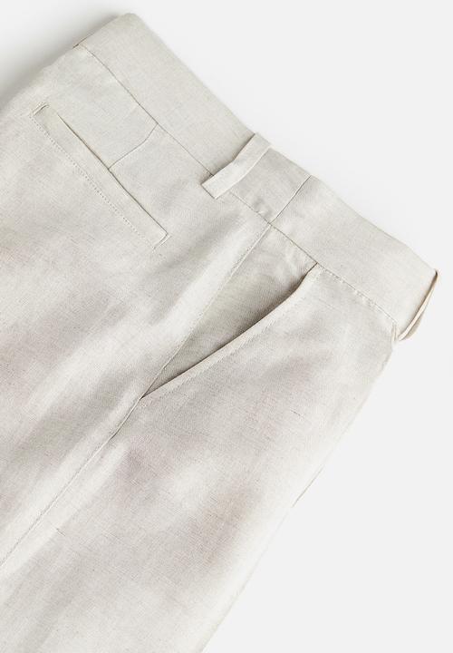 H&M - Tailored linen-blend trousers - light beige