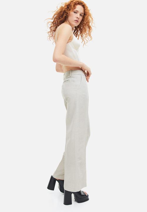 H&M - Tailored linen-blend trousers - light beige