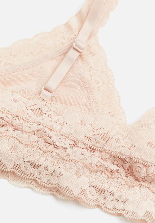 H&M - Soft lace bra - powder pink