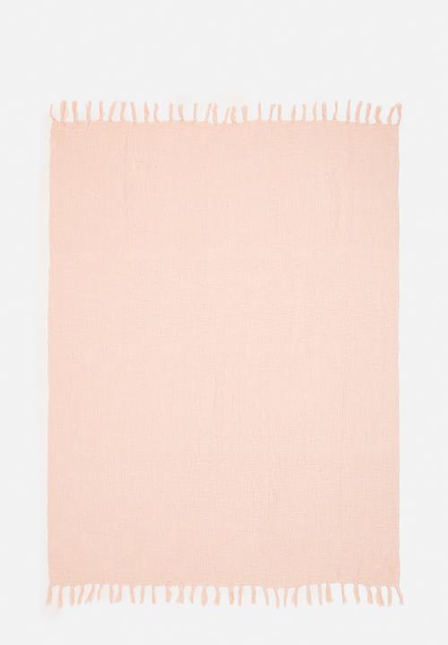 H&S - Calm cotton slub throw - pink