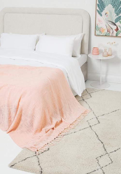 H&S - Calm cotton slub throw - pink