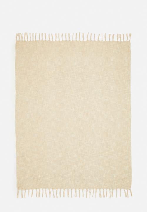 H&S - Calm cotton slub throw - natural