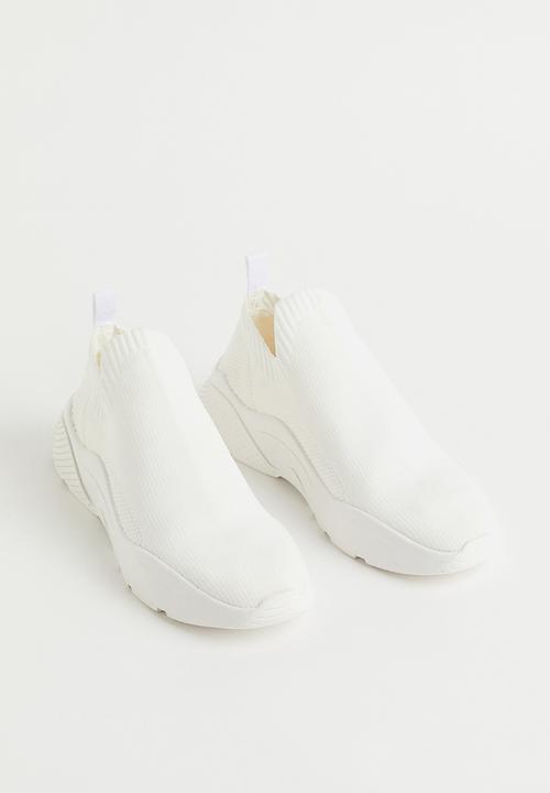 H&M - Fine-knit trainers - white