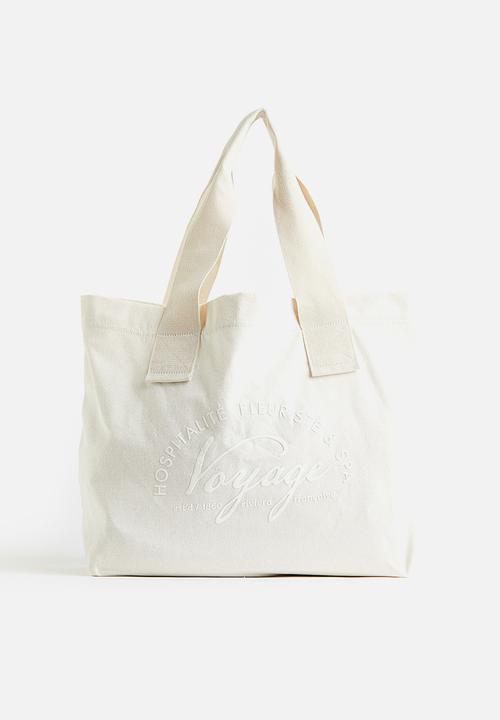 H&M - Canvas shopper - white