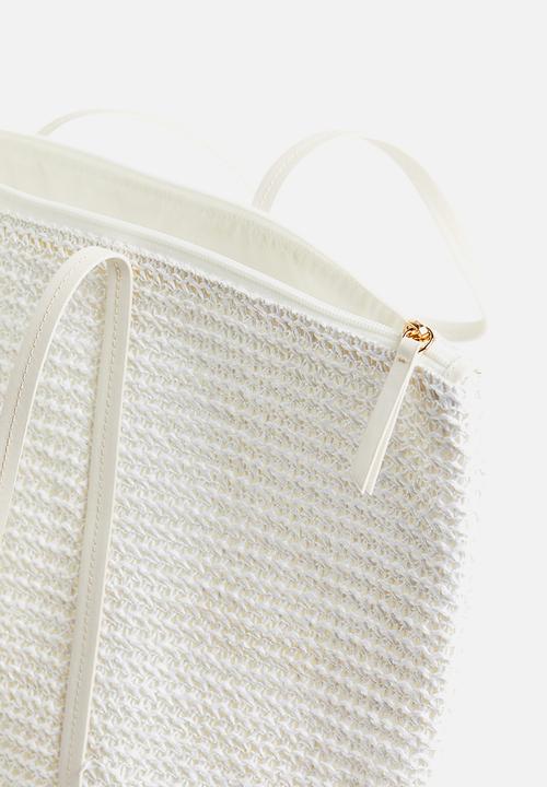 H&M - Straw shopper - white