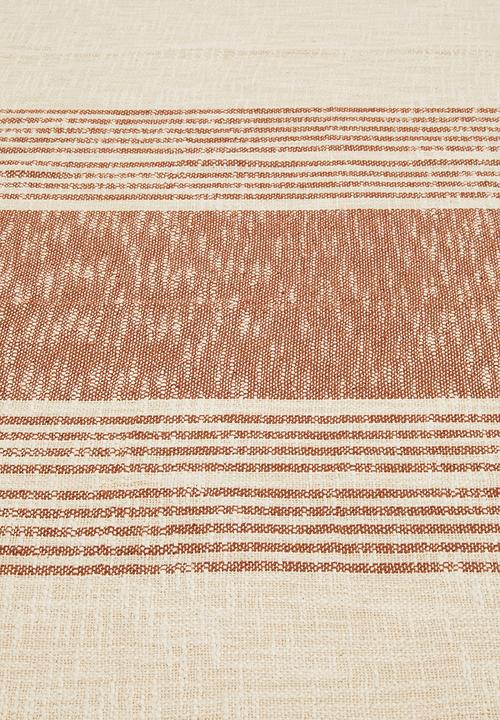 H&S - Ezra striped cotton throw - terracotta