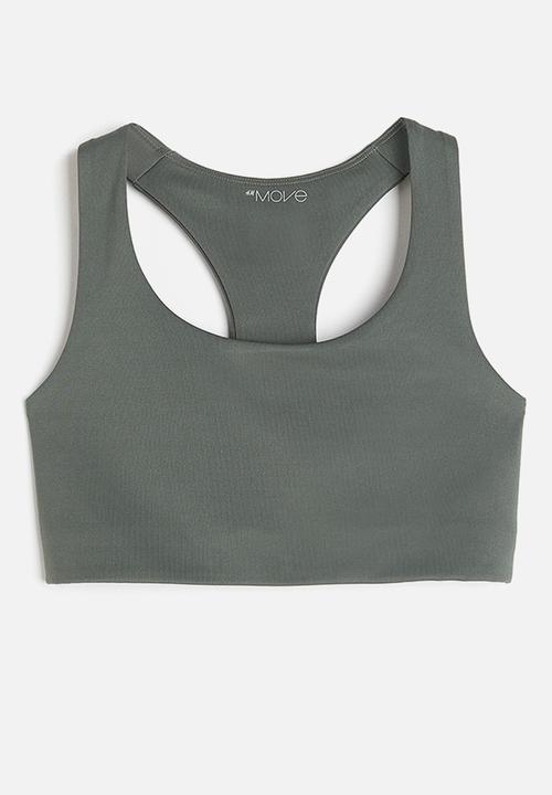 H&M - Drymove™ medium support sports bra - dark khaki green 