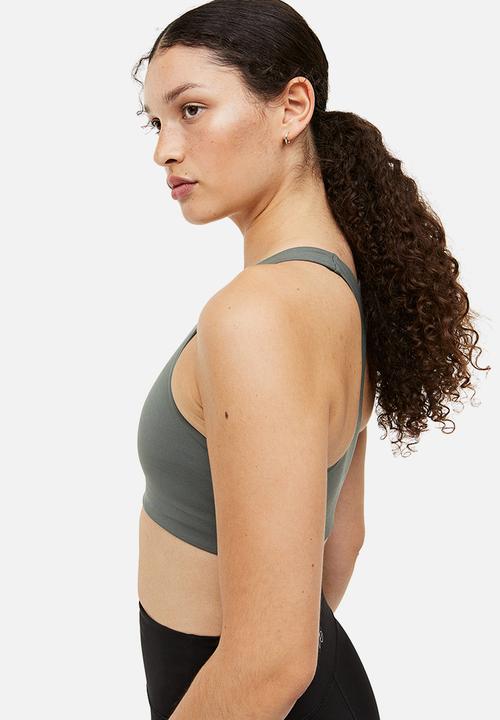H&M - Drymove™ medium support sports bra - dark khaki green 