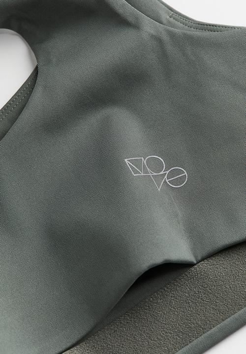 H&M - Drymove™ medium support sports bra - dark khaki green 
