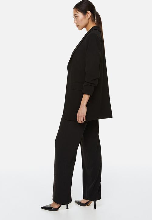 H&M - Gathered-sleeve jacket - black
