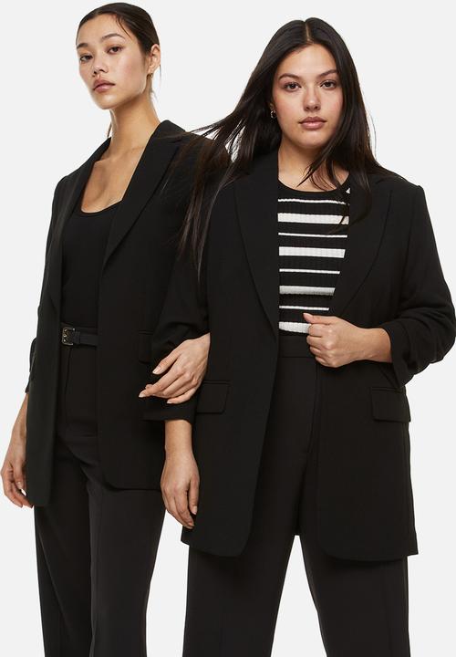 H&M - Gathered-sleeve jacket - black