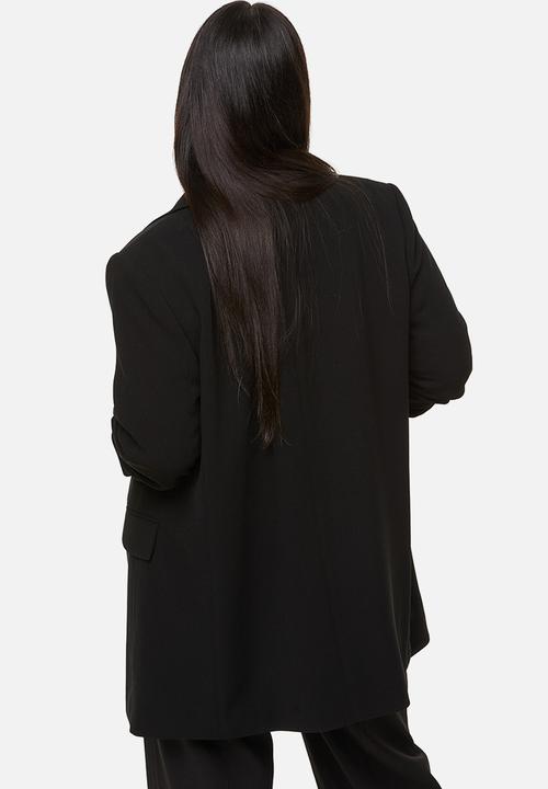 H&M - Gathered-sleeve jacket - black