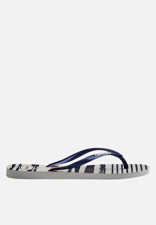 Havaianas - Slim nautical - white/navy/white