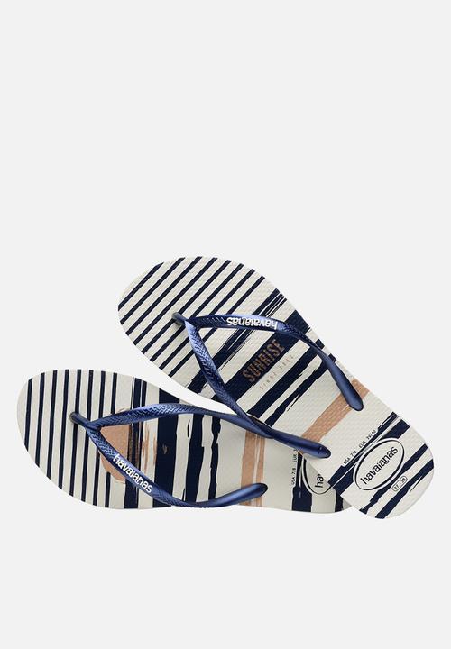Havaianas - Slim nautical - white/navy/white