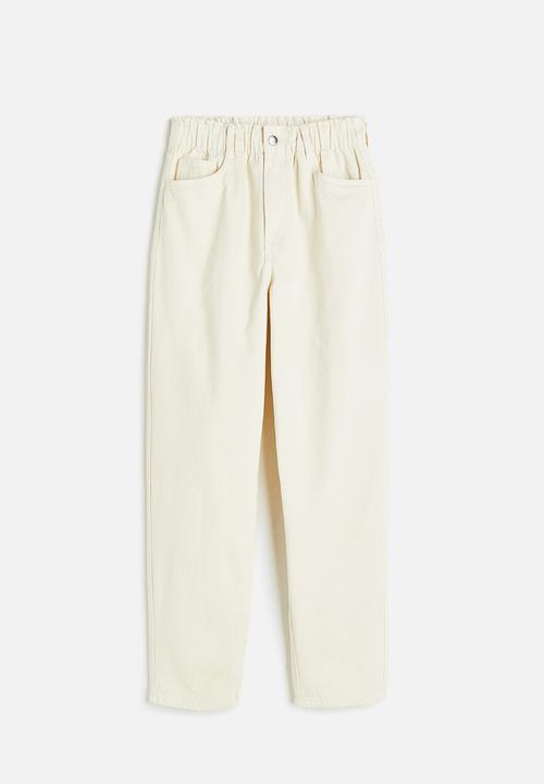 H&M - High waist twill trousers - cream