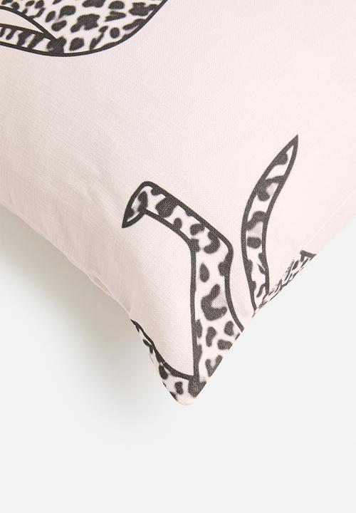 Sixth Floor - Fierce kids cushion cover - pink & black