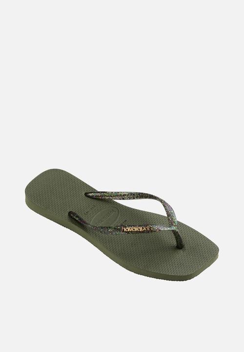 Havaianas - Square logo metallic - green
