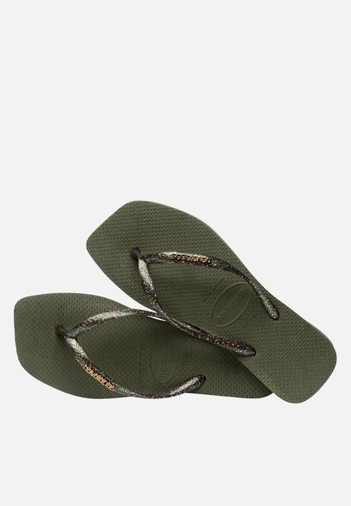 Havaianas - Square logo metallic - green