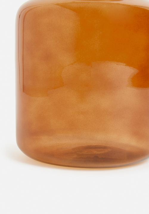 H&S - Funnel recycled glass vase - amber