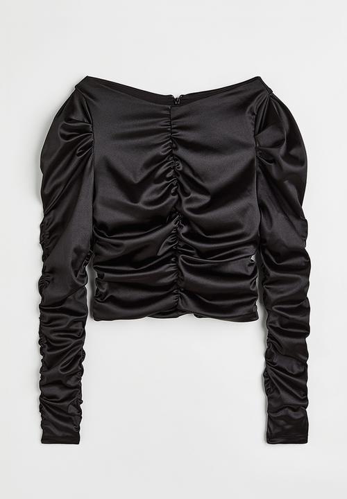 H&M - Gathered top - black