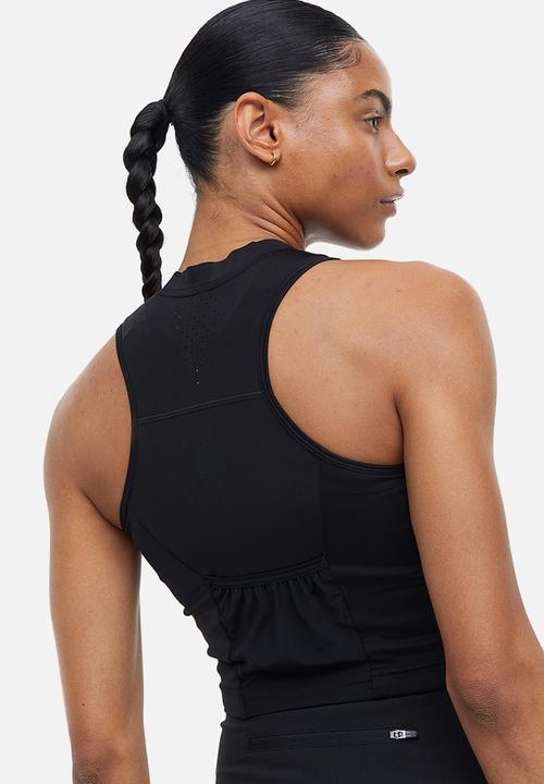 H&M - Drymove™ cropped sports top - black