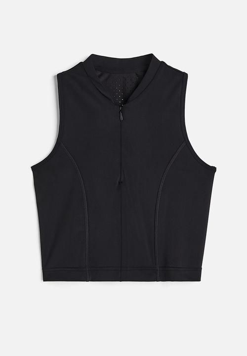 H&M - Drymove™ cropped sports top - black