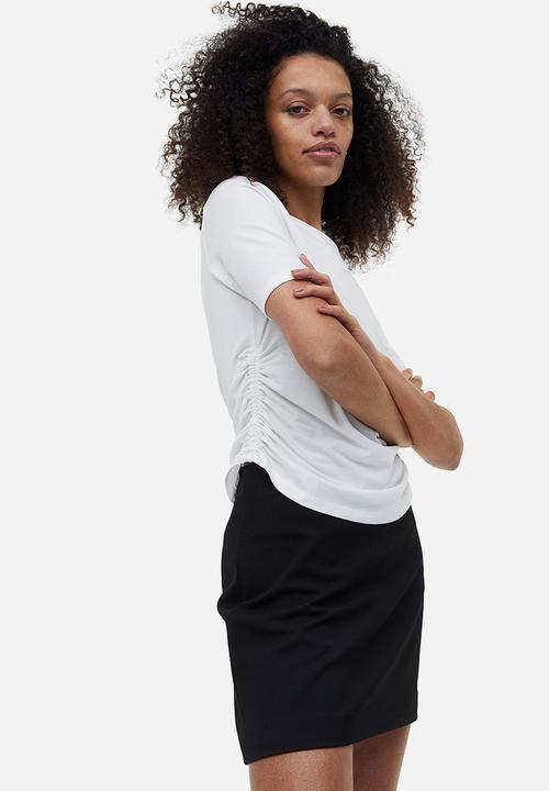 H&M - Gathered jersey top - white