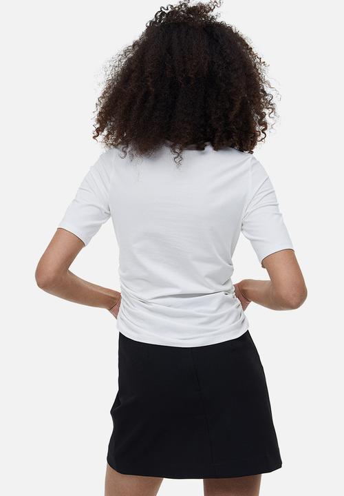 H&M - Gathered jersey top - white