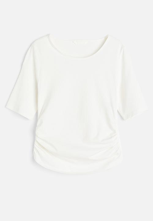 H&M - Gathered jersey top - white