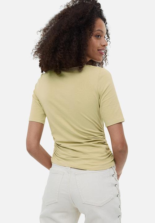 H&M - Gathered jersey top - light pistachio green