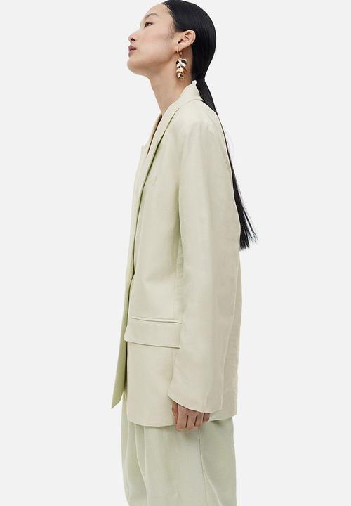 H&M - Double-breasted blazer - light green