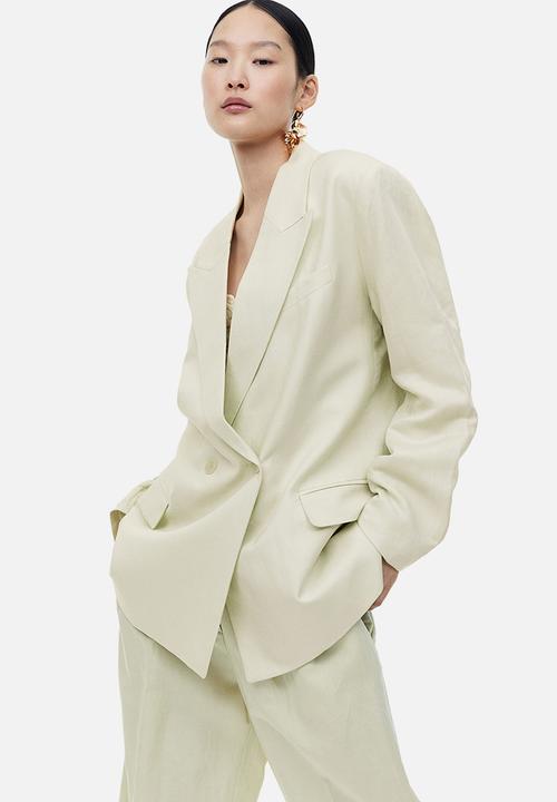 H&M - Double-breasted blazer - light green