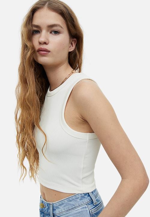 H&M - Cropped vest top - white