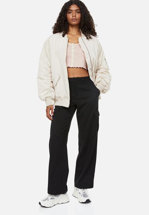 H&M - Button-front cropped top - pink