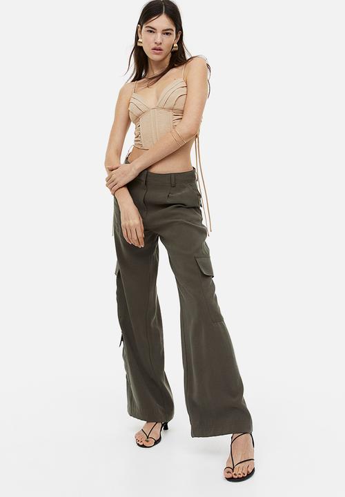 H&M - Cropped corset top - beige