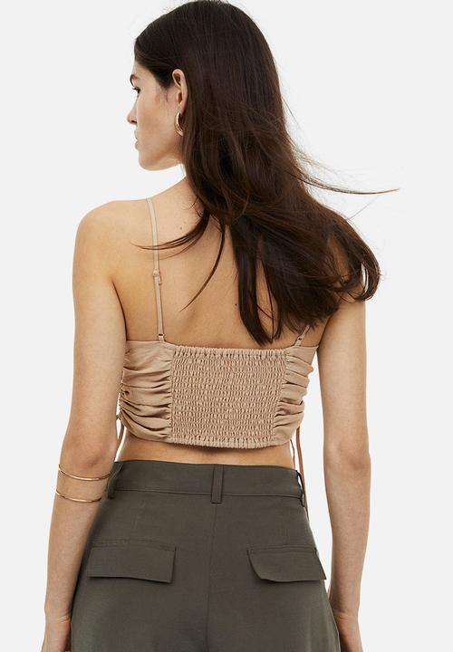 H&M - Cropped corset top - beige