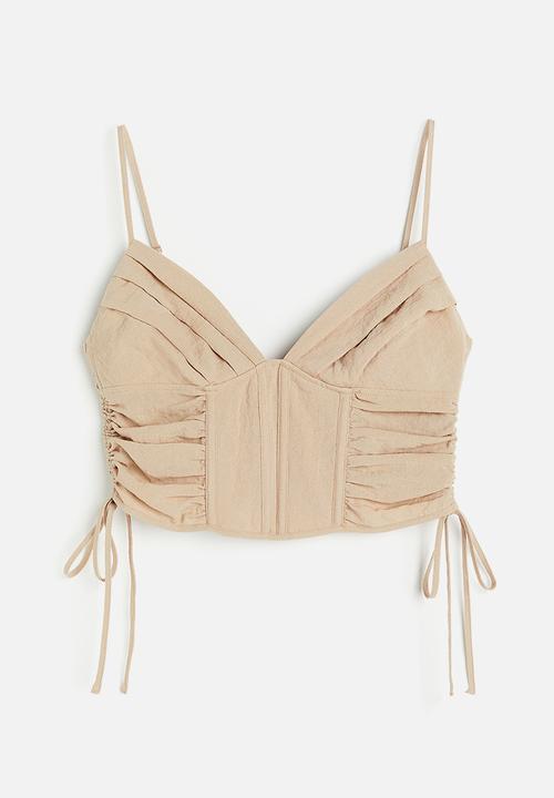H&M - Cropped corset top - beige