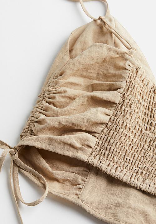 H&M - Cropped corset top - beige