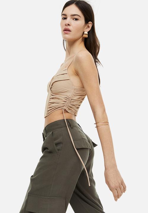 H&M - Cropped corset top - beige