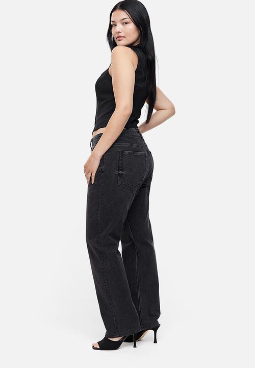 H&M - Curvy fit straight regular jeans - black