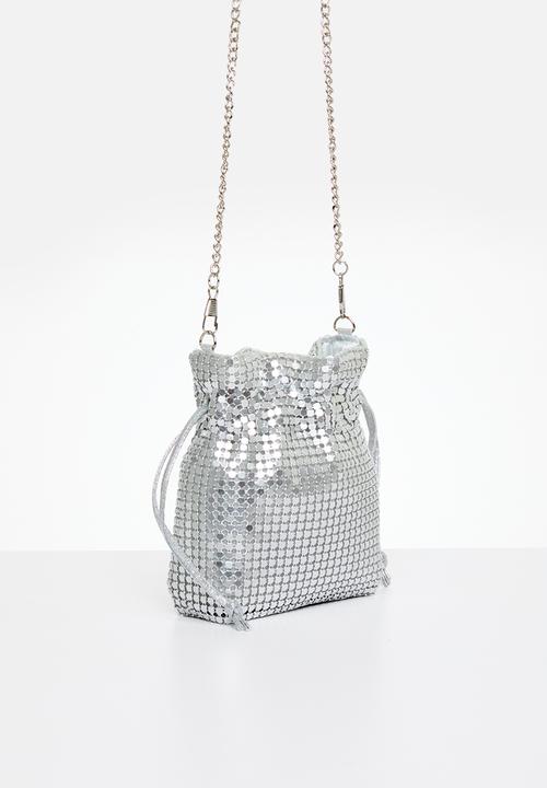 MILLA - Drawstring pouch bag - silver