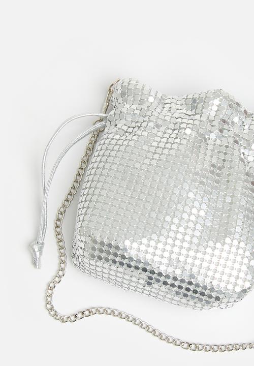 MILLA - Drawstring pouch bag - silver