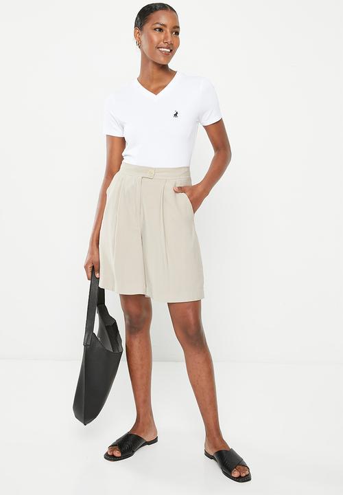 POLO - Kelly v-neck tee - white