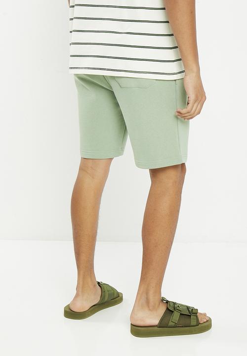 Brave Soul - Brushed back fleece shorts - mint green