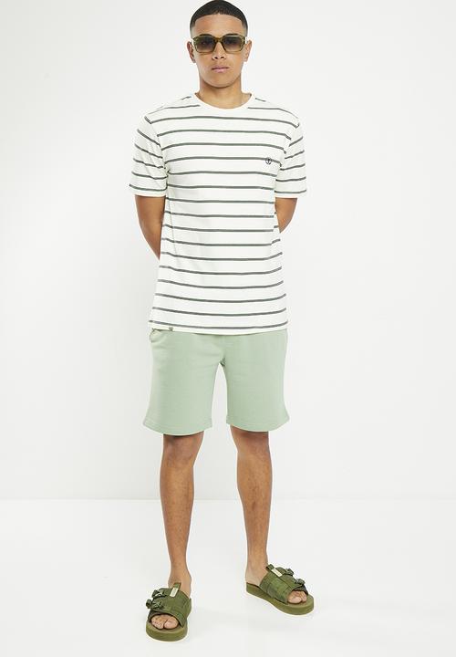 Brave Soul - Brushed back fleece shorts - mint green