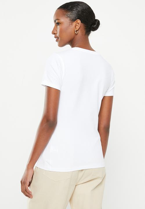 POLO - Zoe beaded embroidered tee - white
