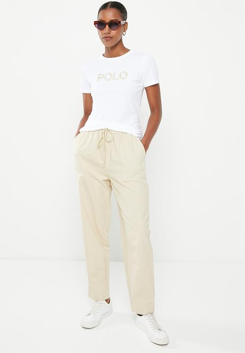 POLO - Zoe beaded embroidered tee - white