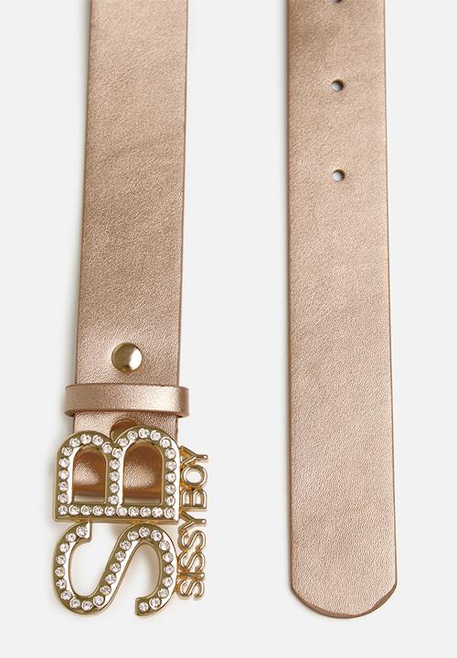 SISSY BOY - Diamante sb belt - rose gold