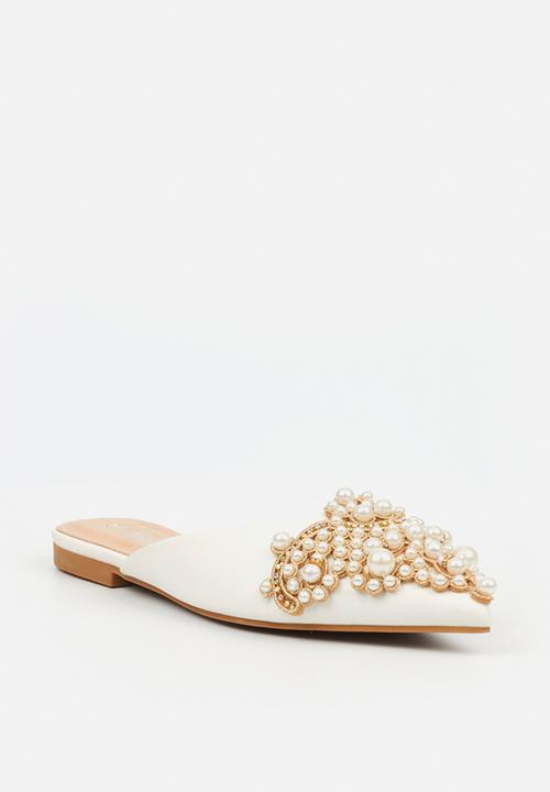 Miss Black - Clam 1 mule - white