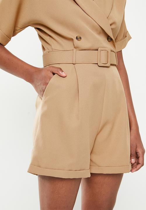 Trendyol - Blazer style short jumpsuit - brown